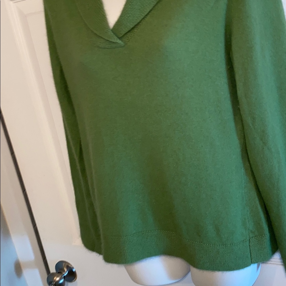 Fenn Wright Manson Green Woman Knit Shawl Collar Angora Lambswool Sweater Size L - Picture 5 of 10